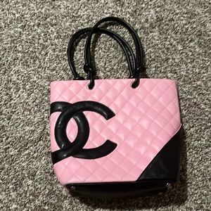 Authentic Chanel Pink Chambon Quilted Handbag